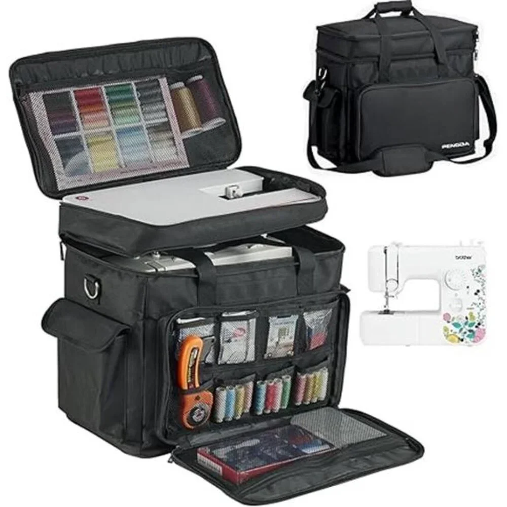 2 Layer Sewing Machine Case with Adjustable Shoulder Strap Sewing